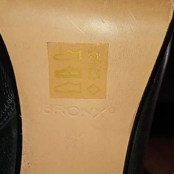 Women's Bronx Black Heel tall platform leather boots, pre loved good condition, - Picture 13 of 14